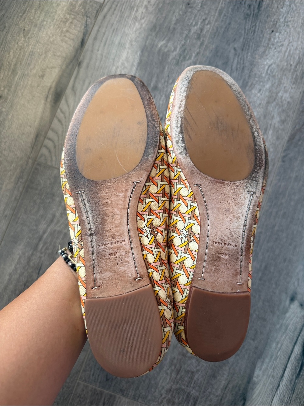 Tory Burch Multicolor Geometric Logo Ballet Flats - Yellow/Orange/Pink - Picture 6 of 9